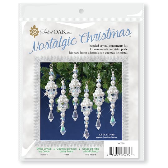 Solid Oak Nostalgic Christmas Crystal Ice Drops Beaded Crystal Ornament Kit